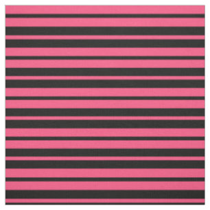 Pink Black Stripes Pattern Design Fabric