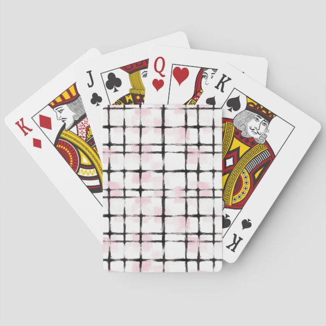 Pink Black Stripes   Playing Cards (Back)