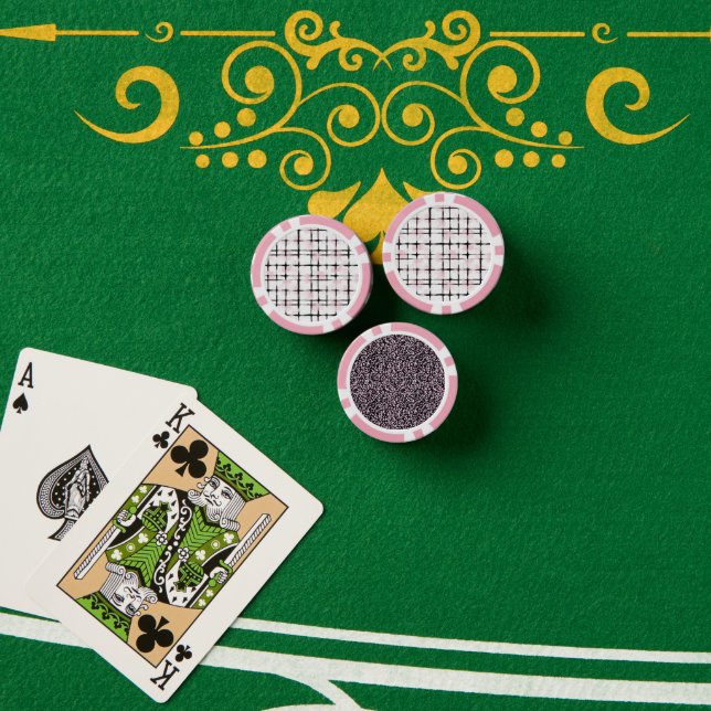 Pink Black Stripes   Poker Chips (Poker Table (Stack))