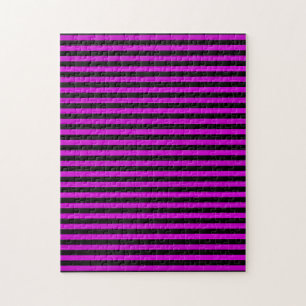 Pink Black Stripes Seamless Pattern Jigsaw Puzzle