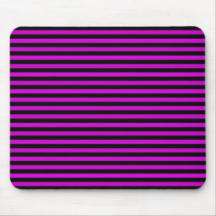 Pink Black Stripes Seamless Pattern Mouse Mat