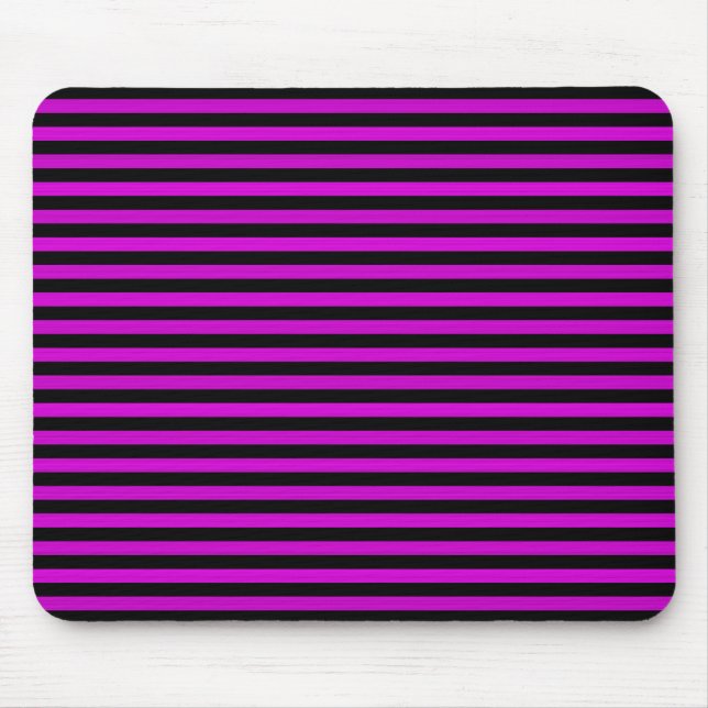 Pink Black Stripes Seamless Pattern Mouse Mat (Front)