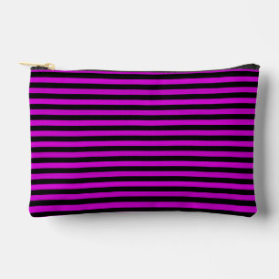 Pink Black Stripes Seamless Pattern Small Accessory Pouch
