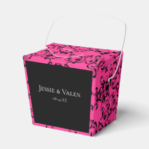 Pink Black Swirl Gothic Wedding Favour Box