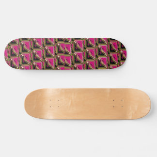 Pink & Black Tribal Pattern Skateboard