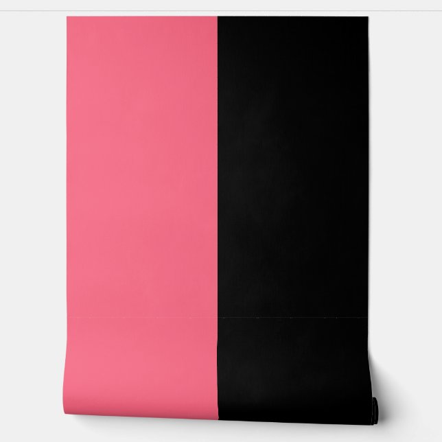 Pink Black Vertical Big Stripes Pattern  Wallpaper (Unrolling)