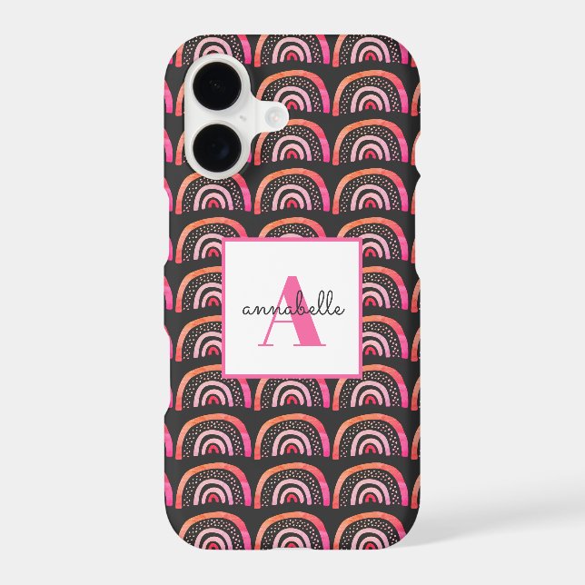 Pink & Black Watercolor Rainbow Pattern (Back)