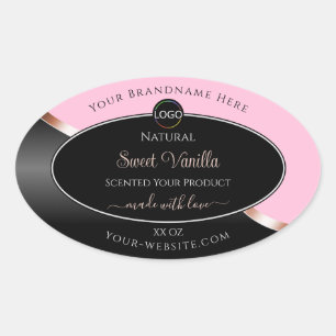 Pink Black Wavy Rose Gold with Logo Product Labels