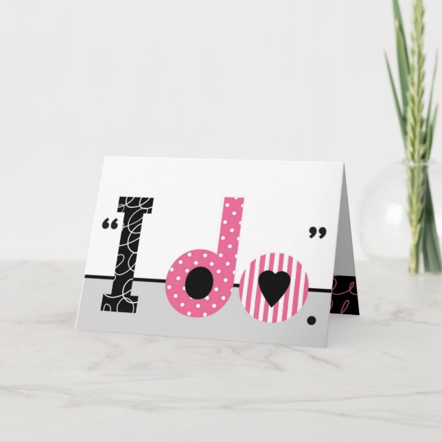 Pink Black Wedding Congratulations Card (Front)