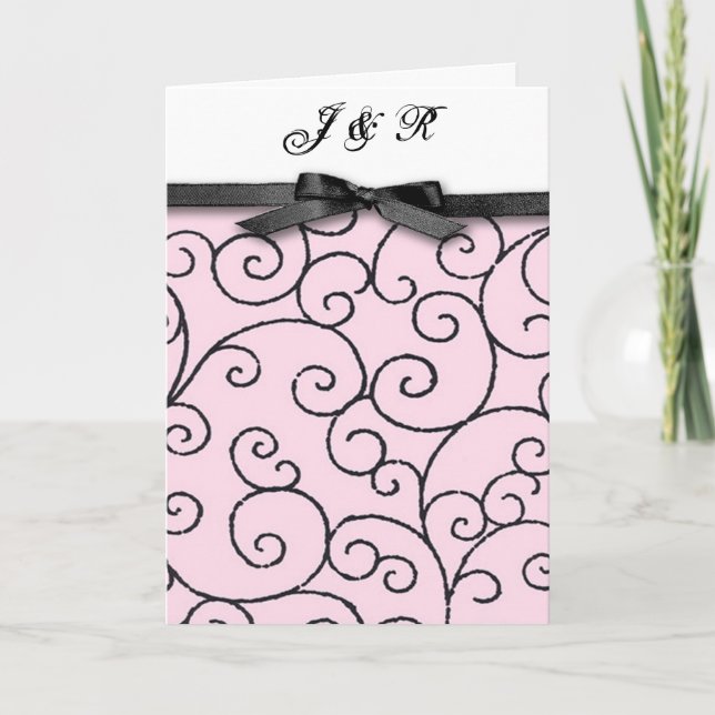 Pink & Black Wedding invitation (Front)