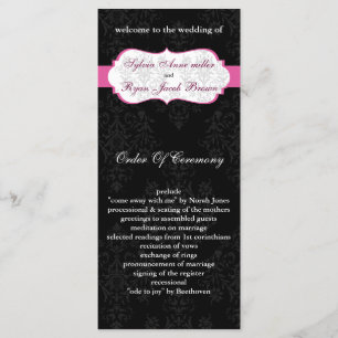 pink black Wedding program Programme