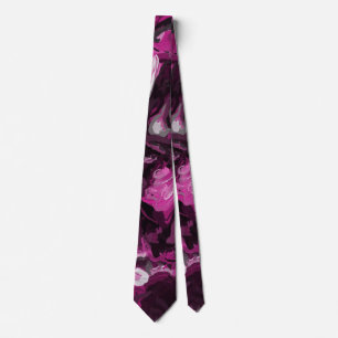 Pink, Black, White and Grey Swirls Tie