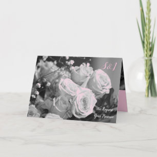 Pink Black White and Grey Wedding Invitation