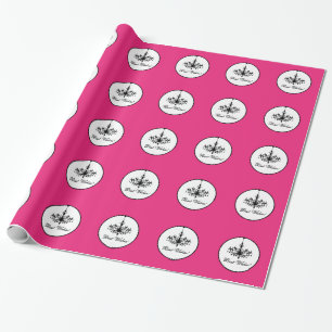 Pink Black White Chandelier Wrapping Paper