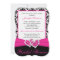 Pink Black White Damask Bridal Shower Invite