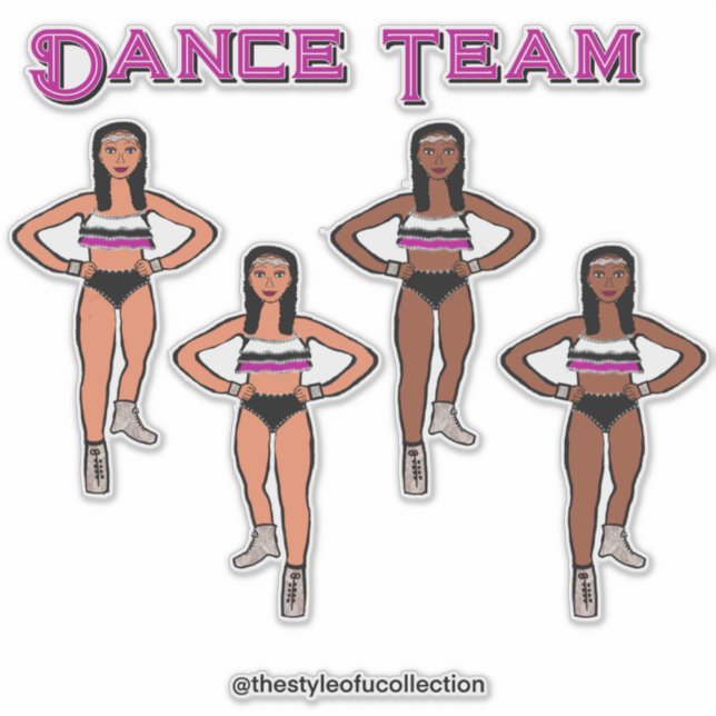 Pink Black White  Dancers (Front)