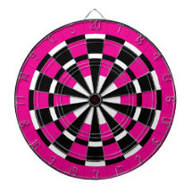 Pink Black & White Dartboard