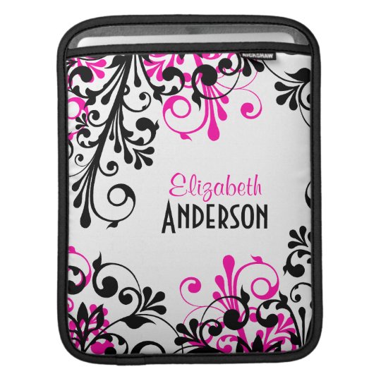 Pink Black White Floral Rickshaw Sleeve