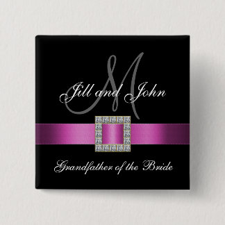 Pink, Black, White Grandfather of the Bride Pin