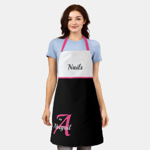 Pink, Black & White Nails By "Your Name" Apron