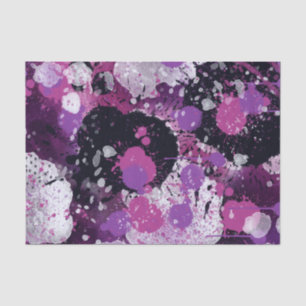Pink Black White Paint Splatter Abstract Decoupage Tissue Paper