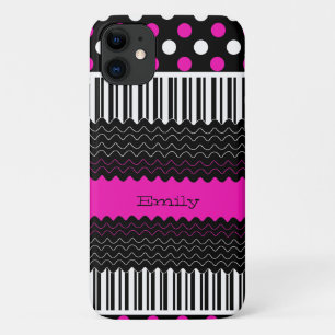 Pink, Black, & White Patterns iPhone 3 Case