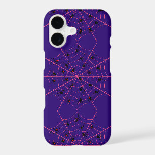 Pink Black Widow Spider Web Art Halloween Pattern
