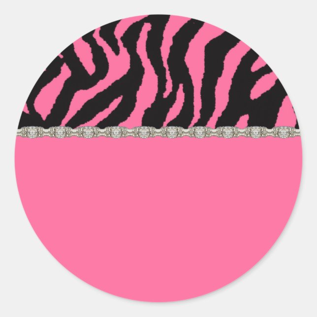Pink & Black Zebra & Diamonds Address Labels (Front)