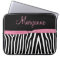 Pink Black Zebra Pink Ribbon Monogram