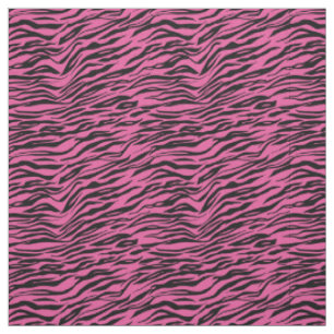 Pink Black Zebra Print Fabric