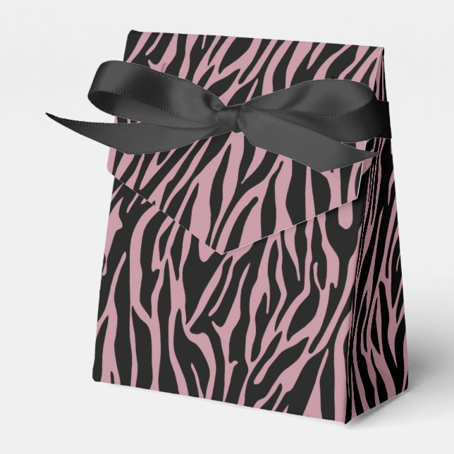 Pink Black Zebra Print Favour Box (Front Side)