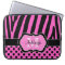 Pink Black Zebra Stripes Polka Dots Laptop Case