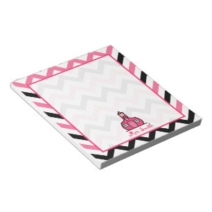 Pink & Black Zigzag Teacher Notepad