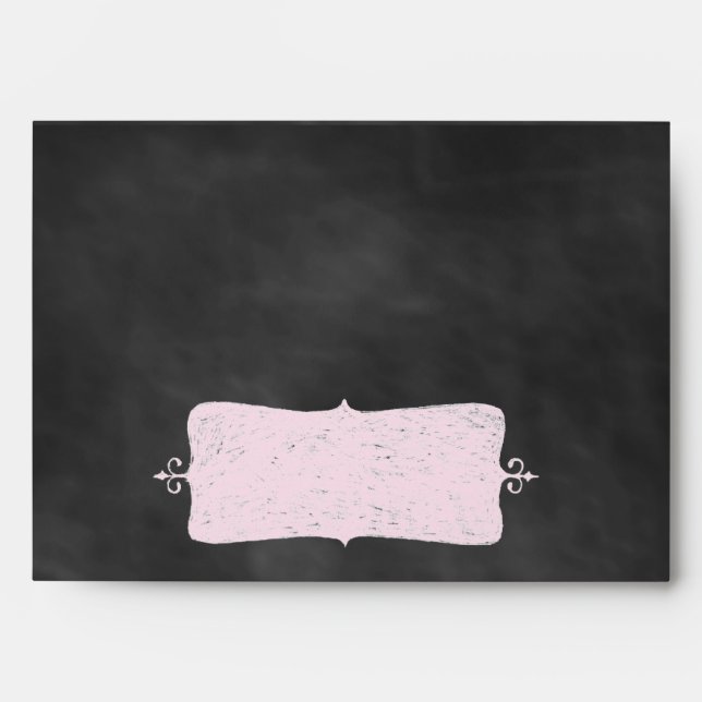 Pink Blackboard 5x7 Envelope. Envelope (Front)