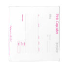 Pink Blank Order Form or Invoice Notepad