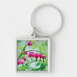Pink Bleeding heart Flower Pretty Elegant Key Ring