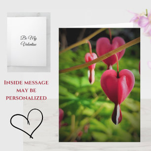 Pink Bleeding Heart Flowers Valentine's Day Card
