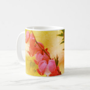 Pink Bleeding Hearts Flower Abstract Personalised Coffee Mug