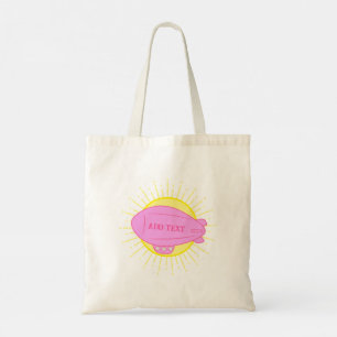 Pink Blimp Balloon Custom Tote Bag