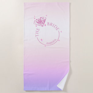 Pink Bling Diamond Bachelorette Party Bride Beach Towel