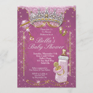 Pink Bling Glitter Baby Shower Invitations