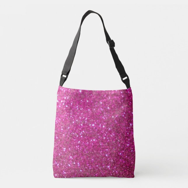 Pink Bling, sparkle and glitter Crossbody Bag (Back)