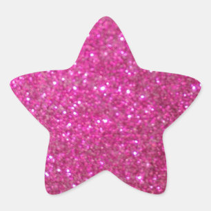 Pink bling star sticker
