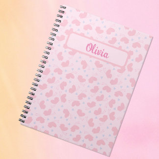 Pink Bliss Fluttering Butterfly Personalised Notebook