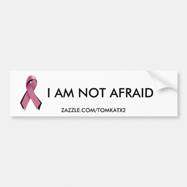 Pink/Blk Ribbon,Bumper Sticker (Front)