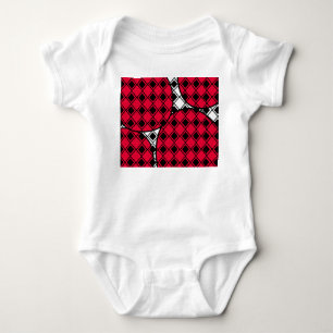 Pink Blob Harlequin  Baby Bodysuit