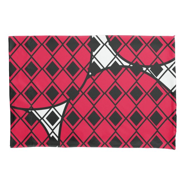 Pink Blob Harlequin  Pillowcase (Front)