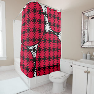 Pink Blob Harlequin  Shower Curtain