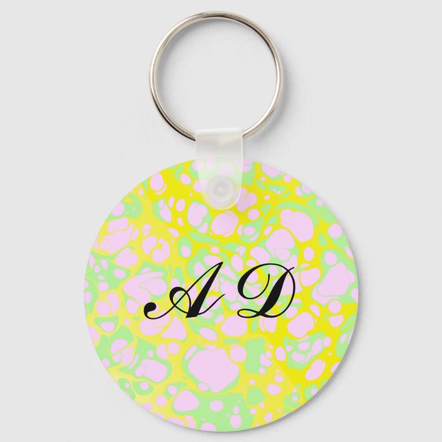 Pink Blobs Key Ring (Front)