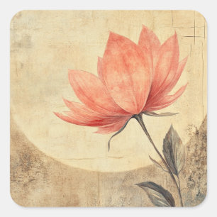 Pink Bloom & Moonlit Serenity Square Sticker